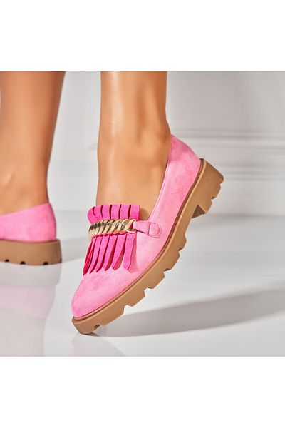 Joana Women's casual shoes in Fuchsia made of ecological suede leather Vania