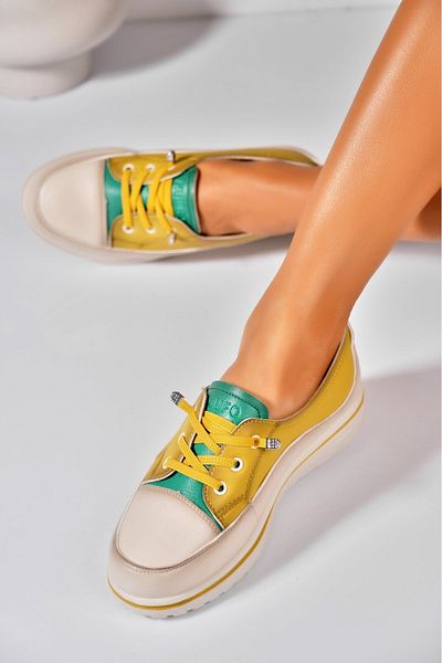 Joana Women's casual shoes Yellow made of Talisa ecological leather