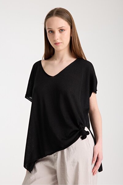 sumoda Γυναικεία Μπλούζα - Λεπτή Mercerized Casual, V-Neck, Κοντό μανίκι
