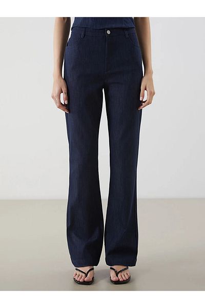 LC Waikiki Lcw Vision Blue Skinny Fit Flared Women's Trousers