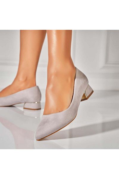 Joana Pantofi dama casual Gri din Piele Ecologica Intoarsa Sylvie