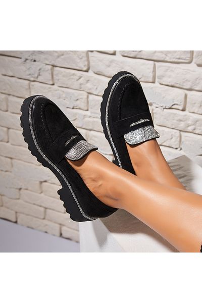 Joana Women's casual shoes in black suede Zalia