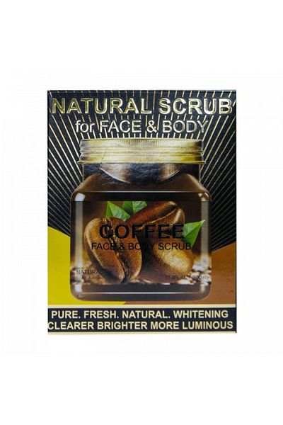 wokali Scrub natural cu cafea pentru fata si corp, Wokali, Φυσικός Καφές, 350 ml