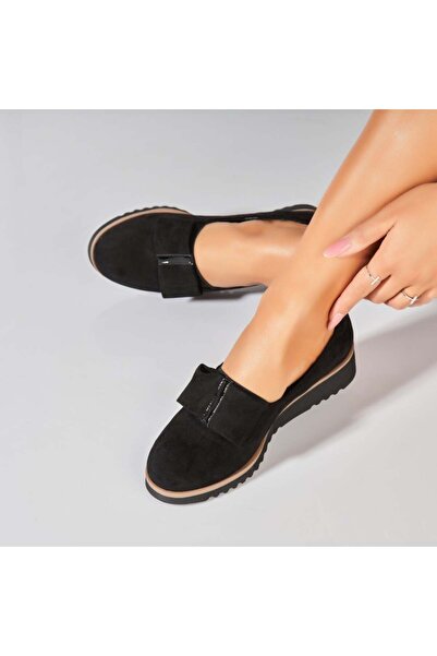 Joana Γυναικεία Casual Παπούτσια Μαύρα Σουέτ Nuna