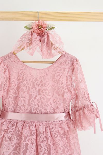 Şenkız Rochie model prințesă din dantelă cu cataramă pentru fetiță pentru sărbătoare, petrecere de aniversare și rochie pentru ocazii speciale