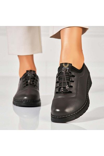 Joana Women's casual shoes in grey Fira ecological leather