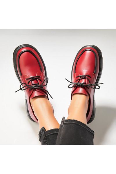 Joana Pantofi dama casual Bordo din Piele Ecologica Hoora