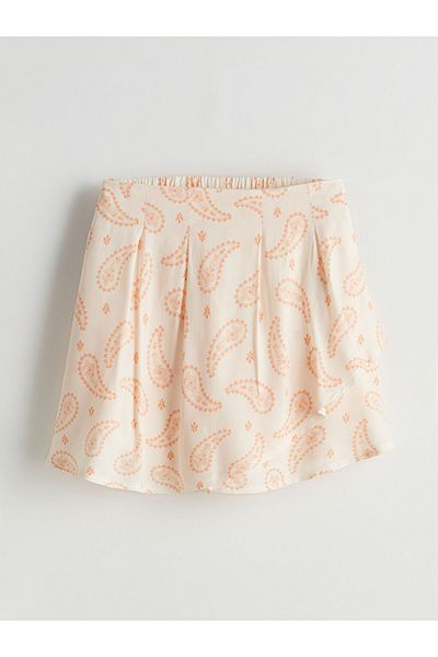 LC Waikiki LCW Kids Bej Talie elastică Fusta scurtă pentru fete T T