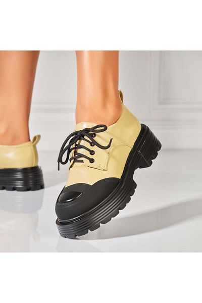 Joana Women's Casual Yellow Shoes Made of Heidi Eco-Leather