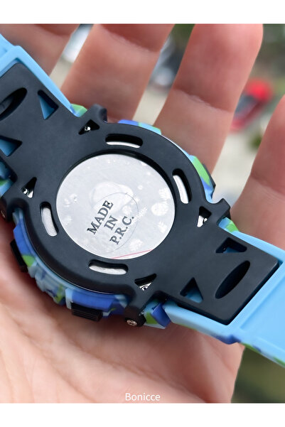 Cockpit Blue Silicone Cord, Illuminated, Digital Sports Boys' Wristwatch Bracelet Suitable for Pool and Sea Use