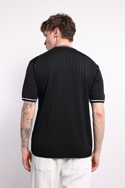 İLKCET MODA Λεπτομέρεια μανίκι γιακά Πλεκτό μπλουζάκι Oversize