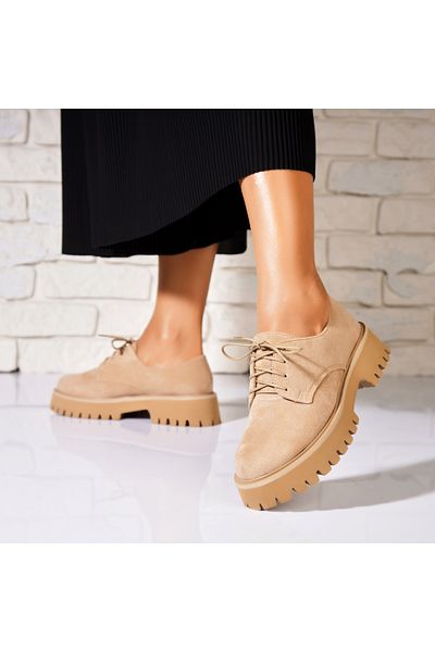 Joana Women's casual shoes Camel made of ecological suede Anaiz