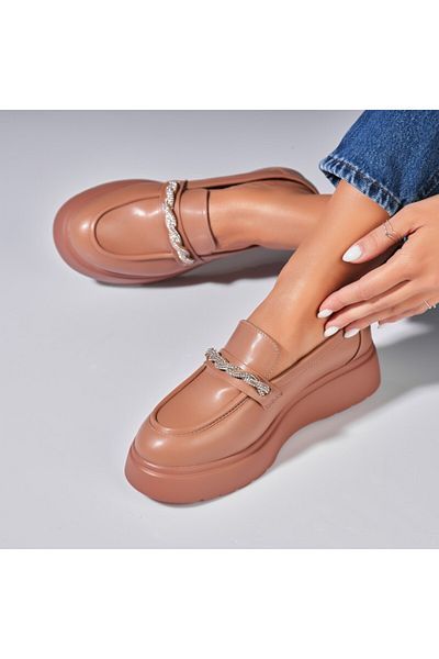 Joana Women's casual shoes Khaki made of Rena Eco-leather