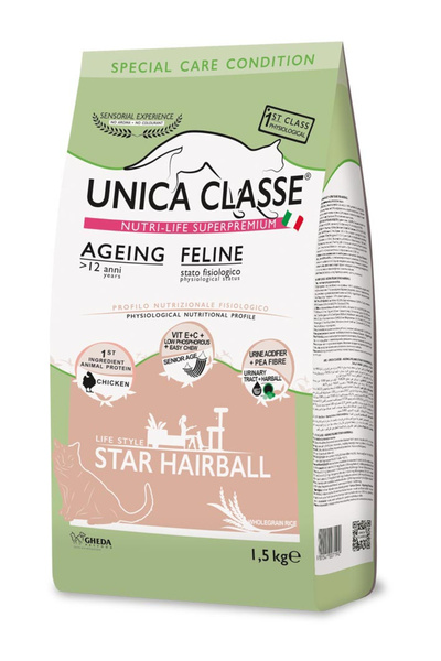 Üriner Destek ve İleri Yaş | Tavuk Etli 12 Yaş Üzeri Yetişkin Kedi Maması 1.5kg | %100 İtalyan Superpremium