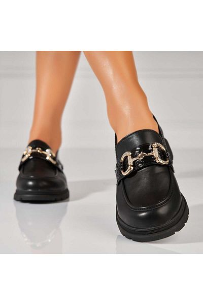 Joana Women's casual shoes in black Rylon eco-leather