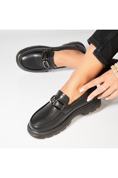 Joana Women's casual shoes in black Hyui ecological leather