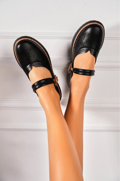 Joana Women's Casual Shoes Black Made of Ecological Leather Dearia