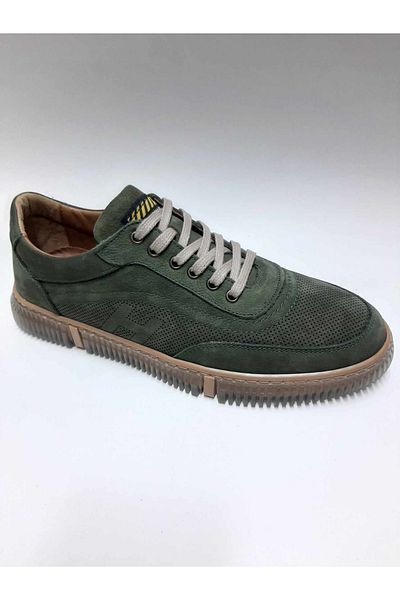 Luis Figo Lui̇s Fi̇go Khaki Color Summer Men's Shoes with Genuine Leather Laces