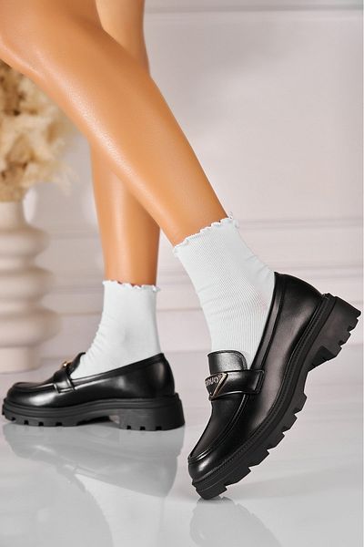 Joana Women's Casual Black Shoes Made of Almira Ecological Leather