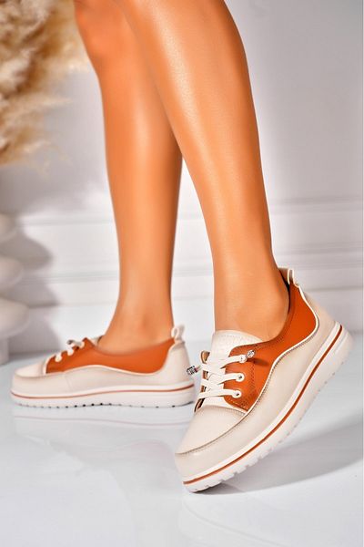 Joana Women's Casual Shoes Orange Made of Talisa Ecological Leather