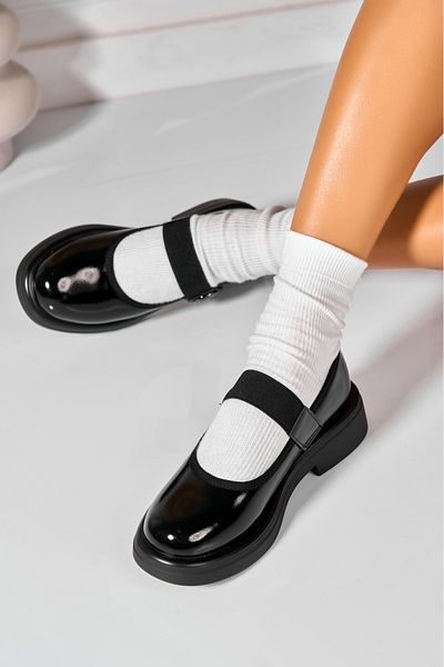 Joana Women's Casual Black Shoes Made of Patent Leather Janica2