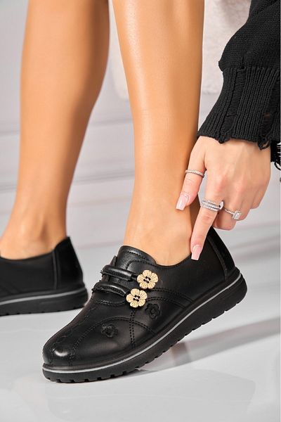 Joana Women's casual shoes in black ecological leather Novie