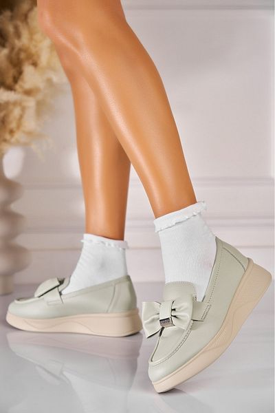 Joana Women's Casual Green Shoes Made of Nahlia Ecological Leather