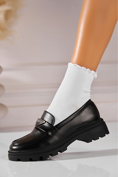 Joana Women's Casual Black Shoes Made of Almira Ecological Leather