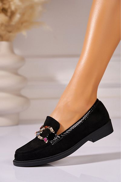 Joana Esperanza Black Women's Casual Shoes Made of Eco-Suede Leather