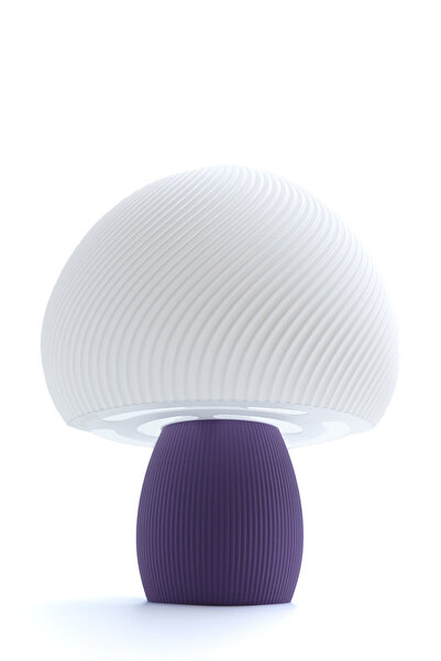 TechCore Dalgalı Mantar Abajur Lüx & Modern Özel Tasarım - Mor