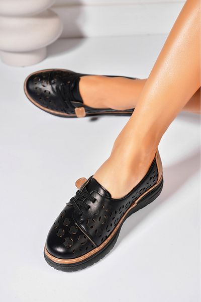 Joana Women's casual shoes in black ecological leather Jahira