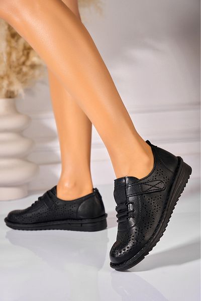 Joana Women's Casual Black Shoes Made of Reily Eco-Leather