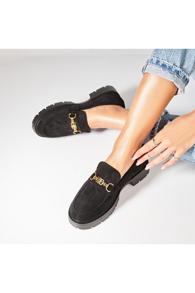 Joana Women's casual shoes in black eco-leather Nandhi2