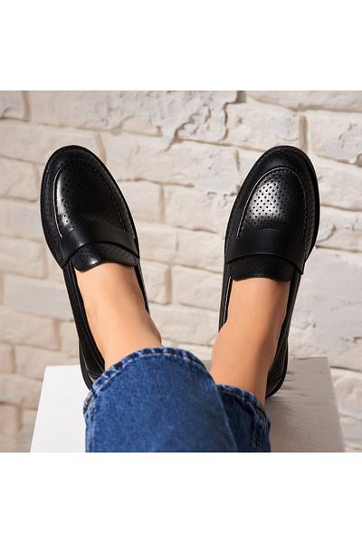 Joana Women's casual shoes Black made of ecological leather Mykia