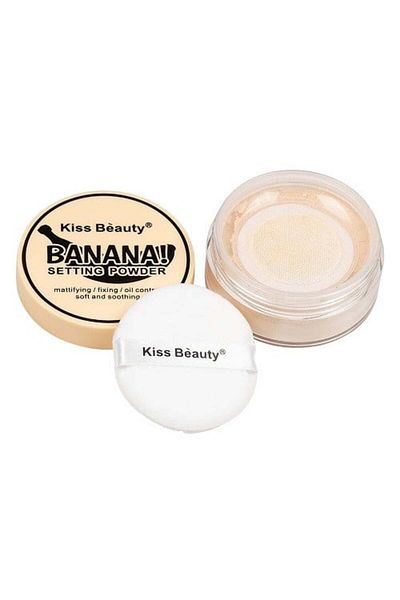 Kiss Beauty Pudra pulbere mata, Kiss Beauty, fixační pudr, kontrola mastnoty, banán, 16 g