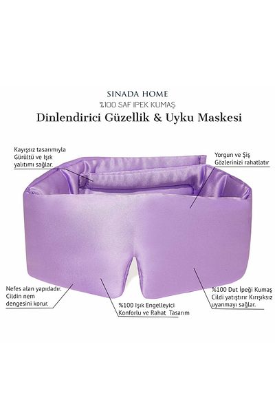 Sinada Μάσκα ύπνου μεταξιού 100% καθαρό μουριά μεταξωτό ύφασμα μπαμπού με επένδυση γιόγκα (κατά των ρυτίδων και του φωτός)