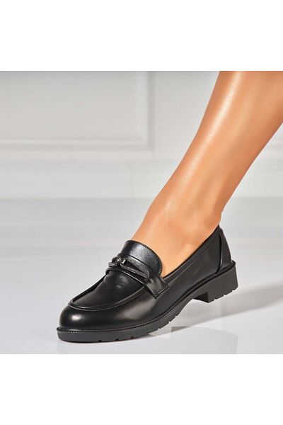 Joana Women's casual shoes in black ecological leather Averi