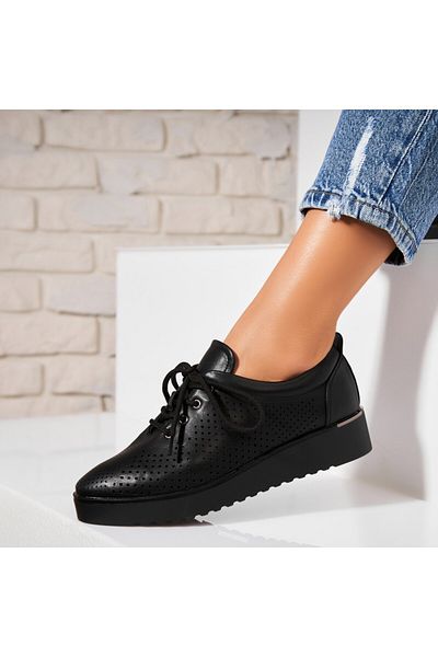 Joana Women's Casual Shoes Black Made of Ecological Leather Jenin