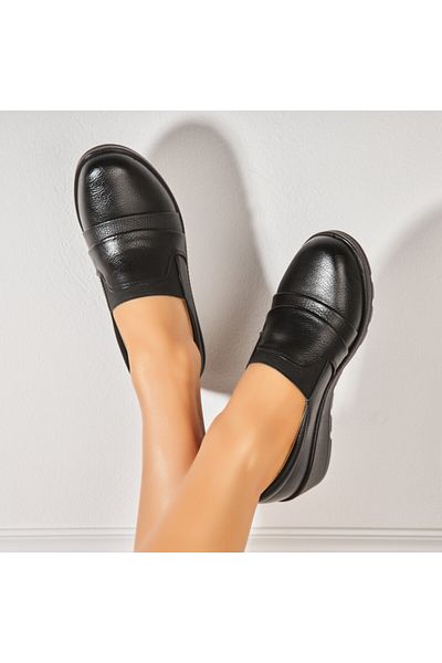 Joana Women's Casual Black Shoes Made of Dina Ecological Leather