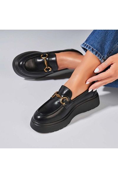 Joana Women's Casual Black Shoes Made of Kiyah Eco-Leather