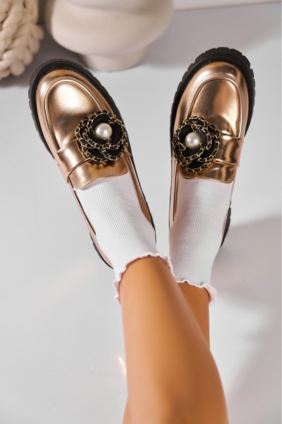 Joana Pantofi dama casual Roz Auriu din Piele Ecologica Zanora