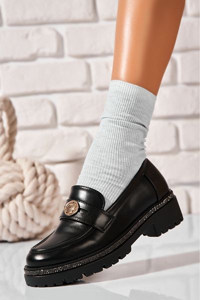 Joana Women's Casual Black Shoes Made of Ecological Leather Aleena