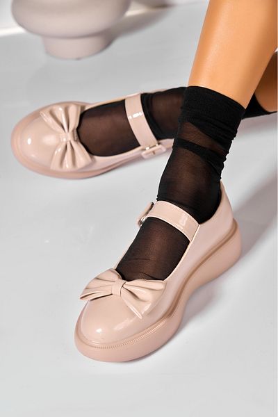 Joana Women's Casual Nude Shoes Made of Ecological Patent Leather Dyanni2