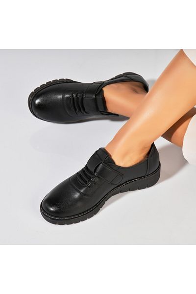 Joana Women's casual shoes in black ecological leather Azya