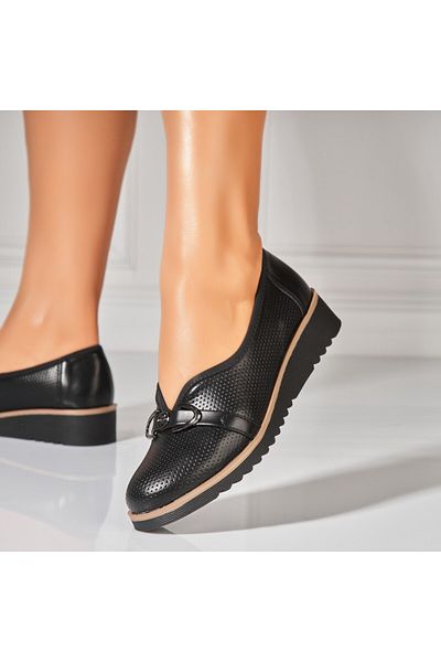 Joana Women's Casual Shoes Black Made of Della Ecological Leather