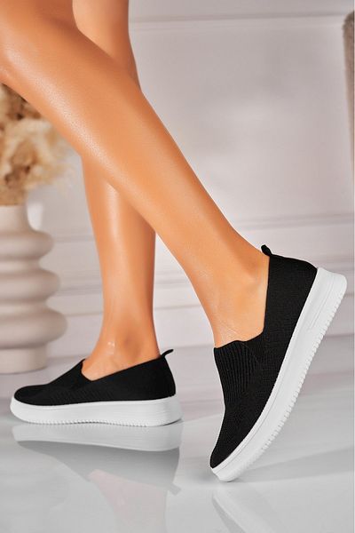 Joana Women's casual shoes in black fabric Nadya
