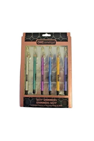 Makeup Σετ 6 creioane de ochi cu sclipici, Chicosmetique, Shimmers