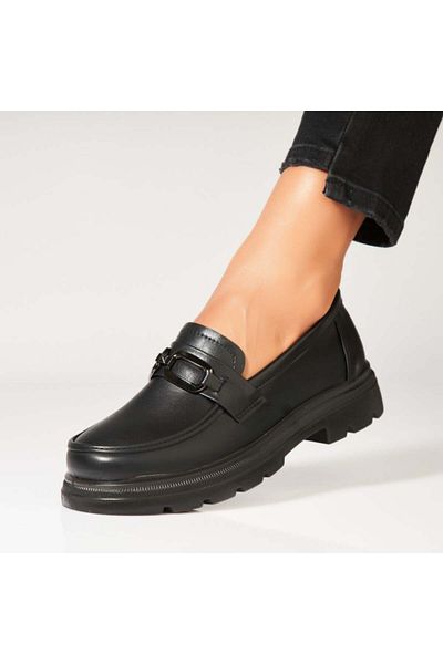 Joana Women's casual shoes in black Hyui ecological leather