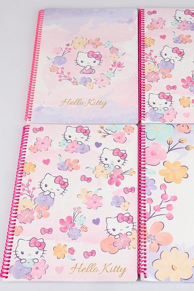 Hello Kitty طقم مدرسي مرخص هالو كيتي مقاس A4 4 قطع (2 مربع و2 مسطرة)