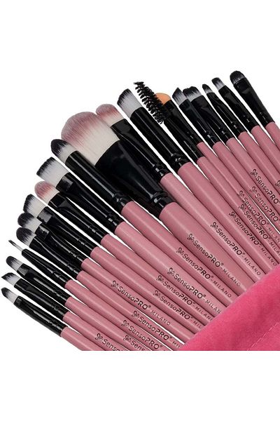 Makeup SensoPro 20-piece makeup brush set, Pink, Storage case included